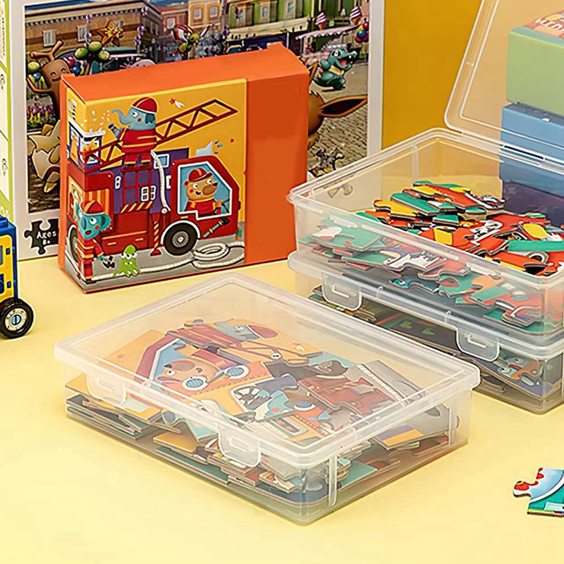 Set 12 Hộp Nhựa Rỗng Trong Suốt Kích Thước 8X5X1.75 Inch Có Thể Xếp Chồng Tiện Dụng