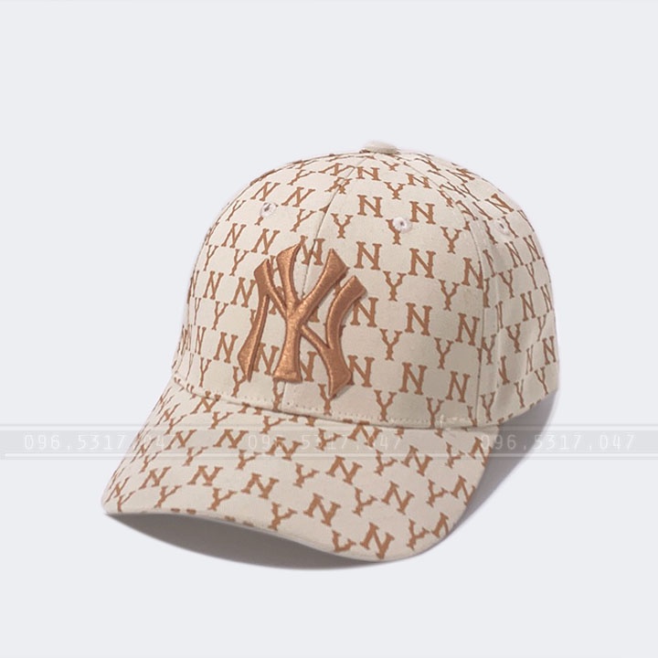 Nón Mũ Lưỡi Trai MLB NY Monogram Nam Nữ Xịn, Họa Tiết NY In Chìm, Logo Thêu Nổi [HOT TREND]