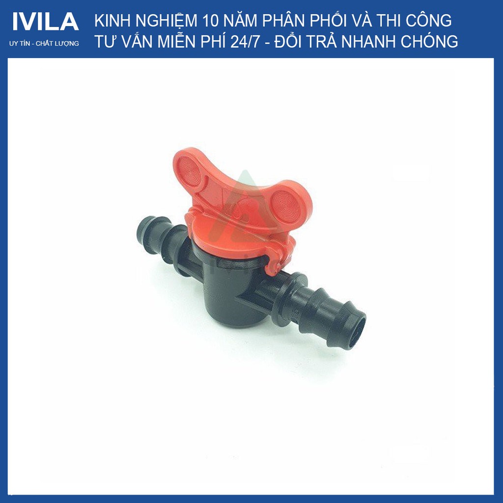 Van khóa LDPE 16 2 đầu - Phụ Kiện LDPE hệ thống tưới - Van khóa nước dùng cho ống PE 16mm/20mm