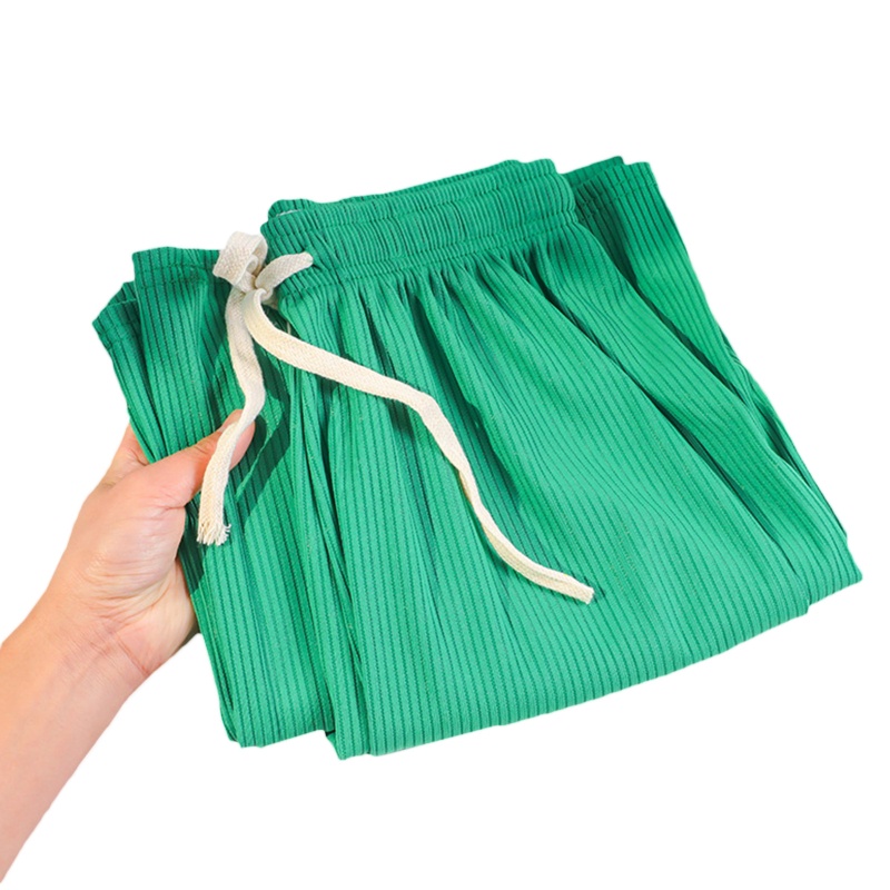 Brroa Quần Ống Rộng Lưng Cao Dây Rút Họa Tiết Xương Rắn Cho Nữ