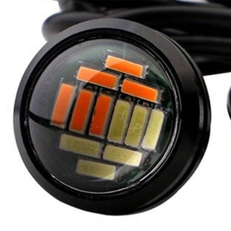 Bộ 4 Đèn Led Mắt Đại Bàng 12V 23Mm 4014 12 Bóng Nhiều Màu Sắc Chuyên Dụng Cho Xe Hơi