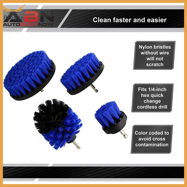 breeze 4pcs Car  Drill  Brush Set Attachment Kit All Purpose Cleaning Set Cleaning Accessories
