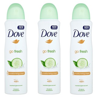 Combo 3 xịt khử mùi Dove dưa leo trà xanh 150ml