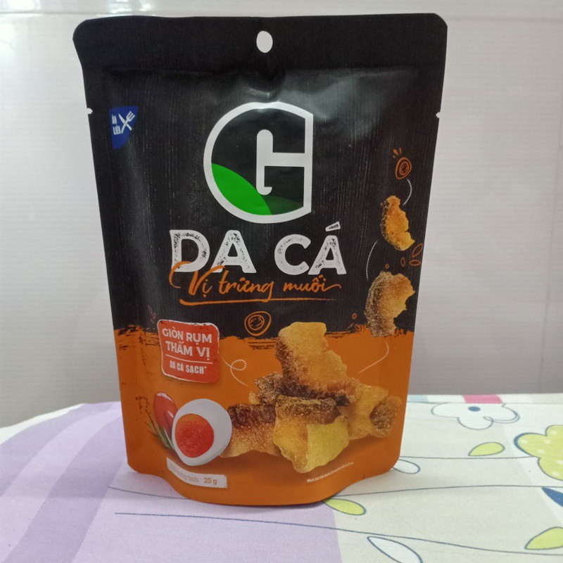 [Mã 77FMCGSALE1 giảm 10% đơn 250K] DA CÁ SẤY GIÒN _VỊ TRỨNG MUỐI 25G DATE MỚI