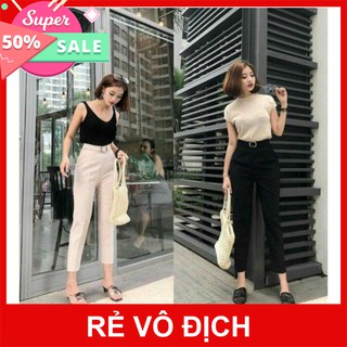 Quần baggy đai sắt vuông | quần baggy nữ