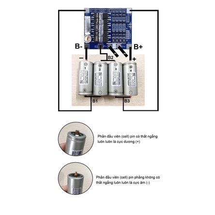 Mạch BMS Acquy xe máy LifePO4 4S xả tức thời 65A