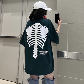 Áo thun xanh lá hình xương cá fom rông uniex lazaang chất liệu coton 100%