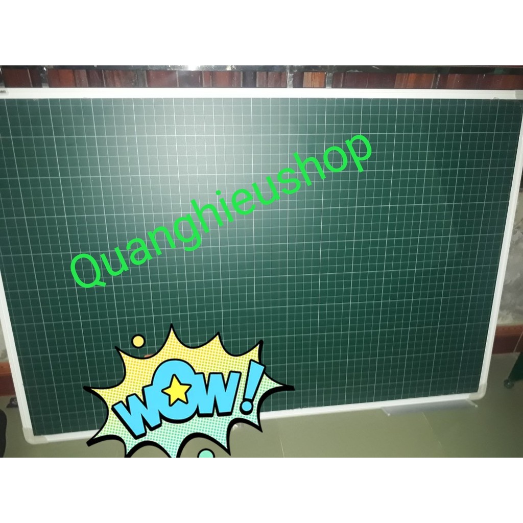 Bảng từ xanh kẻ ô ly tiểu học kích thước 50 x 70cm tặng kèm phấn, lau bảng