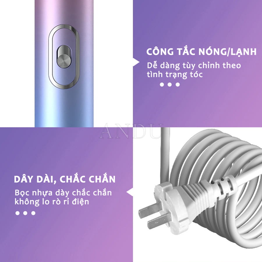 Máy Sấy Tóc Tạo Kiểu Mini 3 Trong 1 Chuyên Nghiệp Thiết Kế Nhỏ Gọn Có 3 Chế Độ Gió