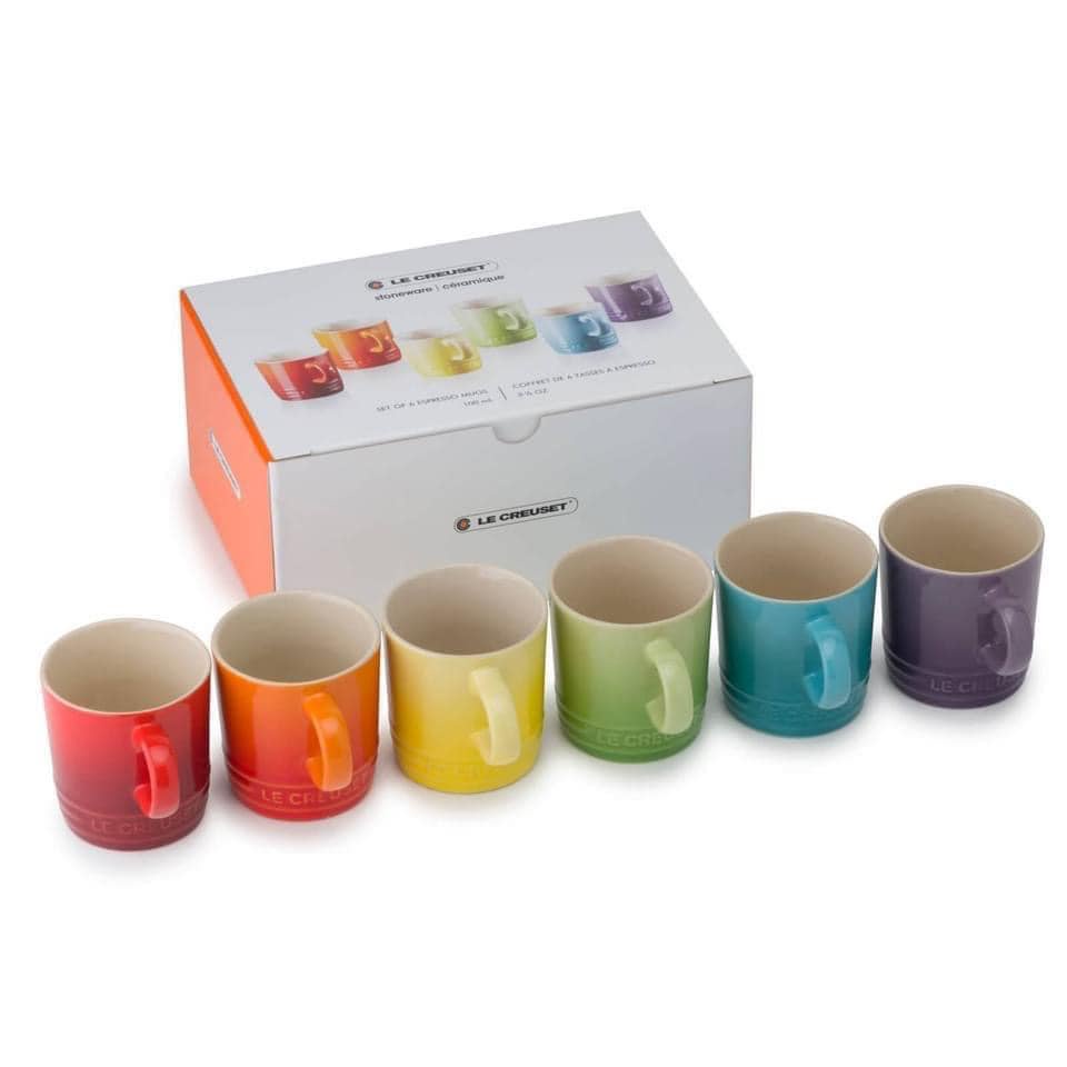 SET 6 CỐC CAO CẤP, SANH CHẢNH LE CREUSET CẦU VỒNG 100ml - HÀNG CHÍNH HÃNG MUA TẠI ĐỨC