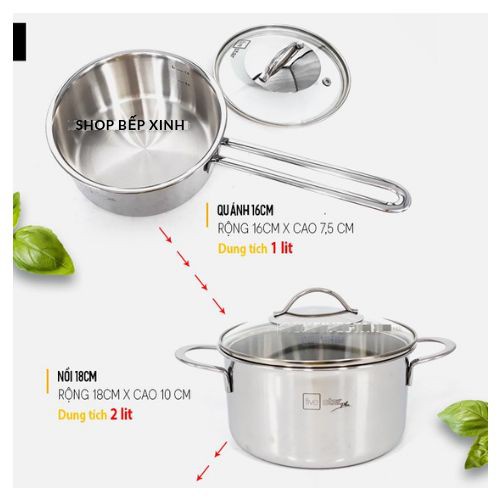 Bộ nồi chảo chống dính sâu lòng tổ ong 3 lớp đáy liền inox 304 Fivestar Plus quai oval nắp kính , tặng 1 sạn inox