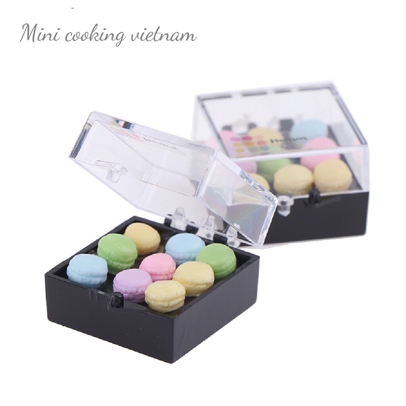 Mô hình hộp bánh macaroon cho nhà búp bê / Mini cooking vietnam