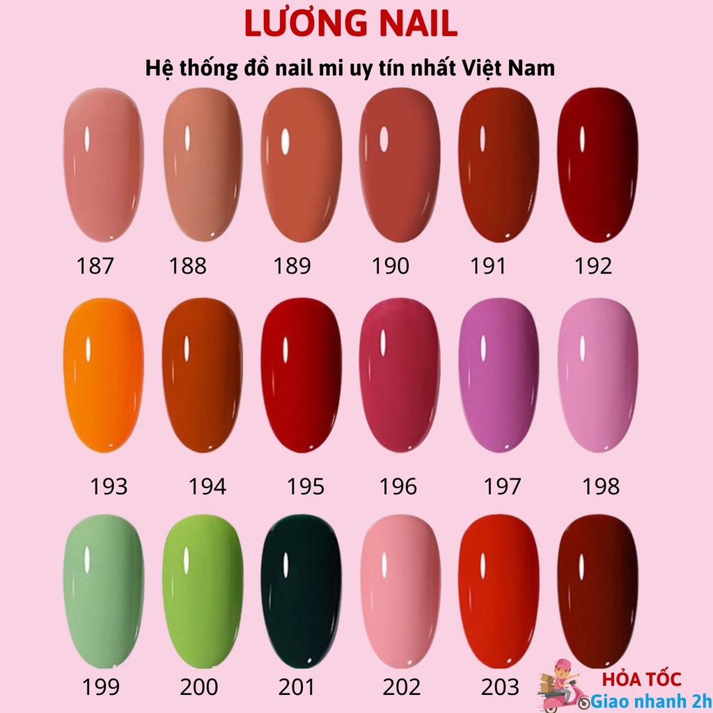 Sơn gel MLADEA sơn móng tay gel màu đỏ mận đỏ trầm tím hoa cà mã 181 đến 204
