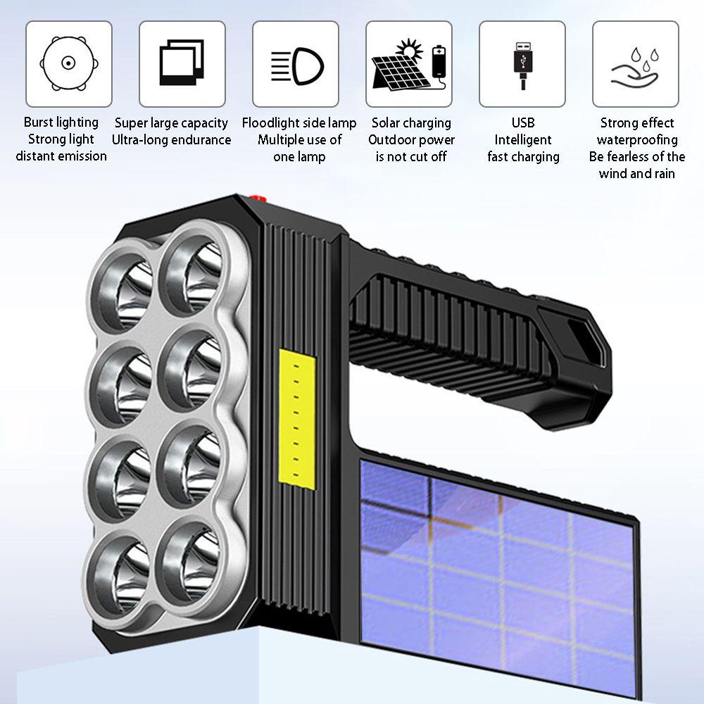 SHOUKEY Đèn Pin Cầm Tay 8 Bóng LED Siêu Sáng Chống Thấm Nước Có Thể Sạc Lại Bằng Cổng