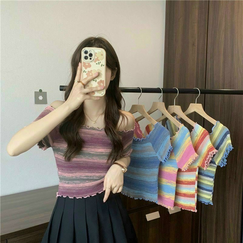 Áo len mỏng dáng ôm trễ vai sexxy, Áo kiểu cổ thuyền vải len co giãn AL7541