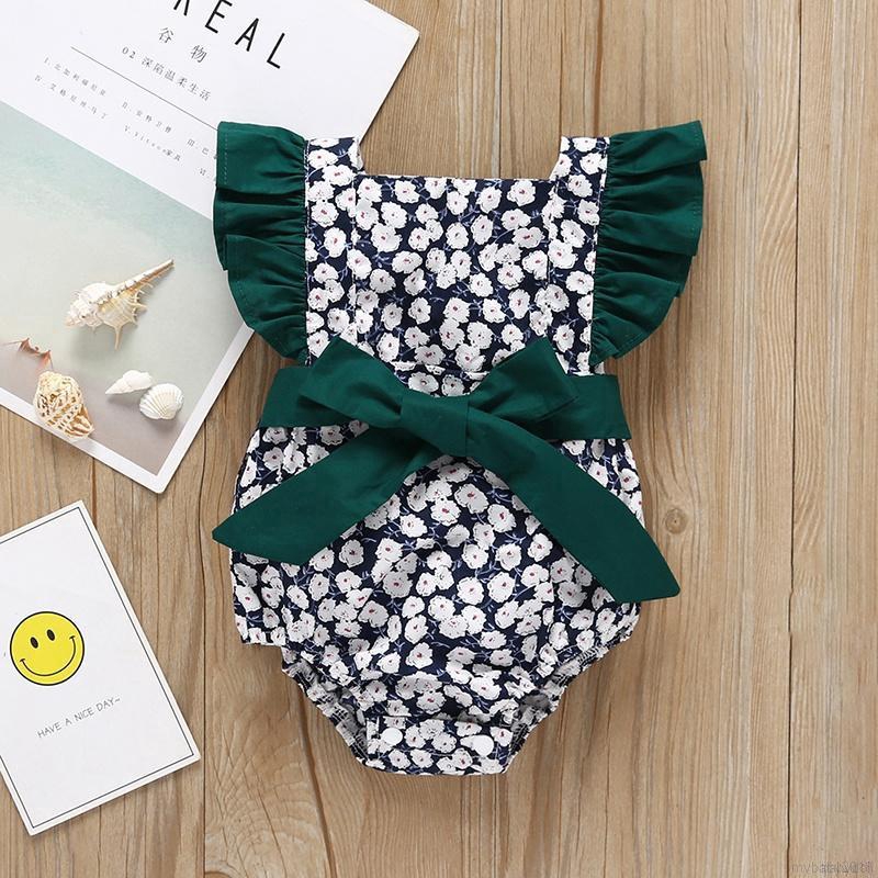 My Baby  Jumpsuit tay loe hoạ tiết hoa cho bé