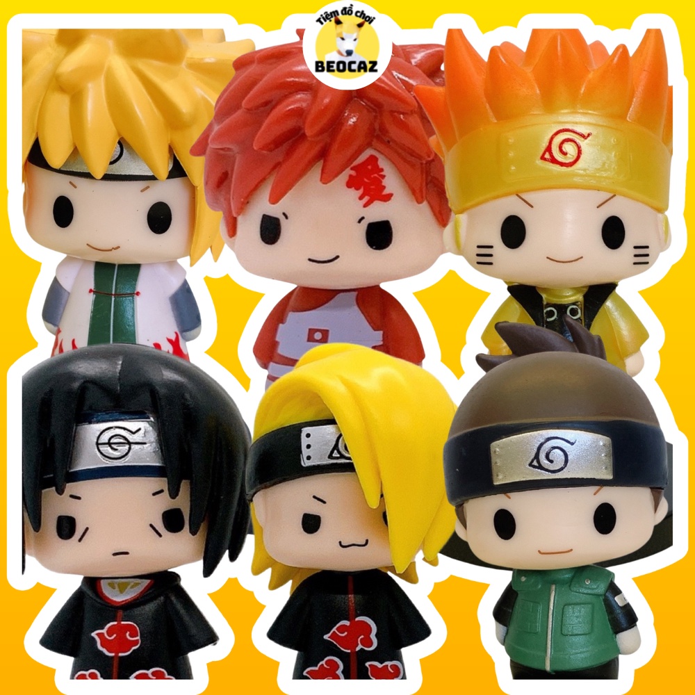 Mô hình Naruto Deidara Itachi Sasuke Gaara Sasori chibi dễ thương Akatsuki - Đồ chơi Beocaz trang trí trưng bày