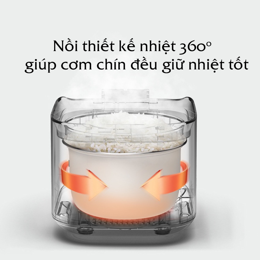 Nồi cơm điện mini AGISAN dung tích 1.2 lít công suất 400W dùng cho 1-2 người