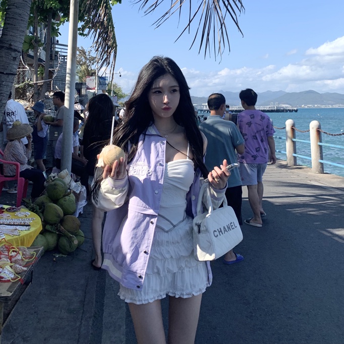 Cocory vn Áo Croptop Trễ Vai Thiết Kế Lệch Tà Quyến Rũ Thời Trang Mùa Hè