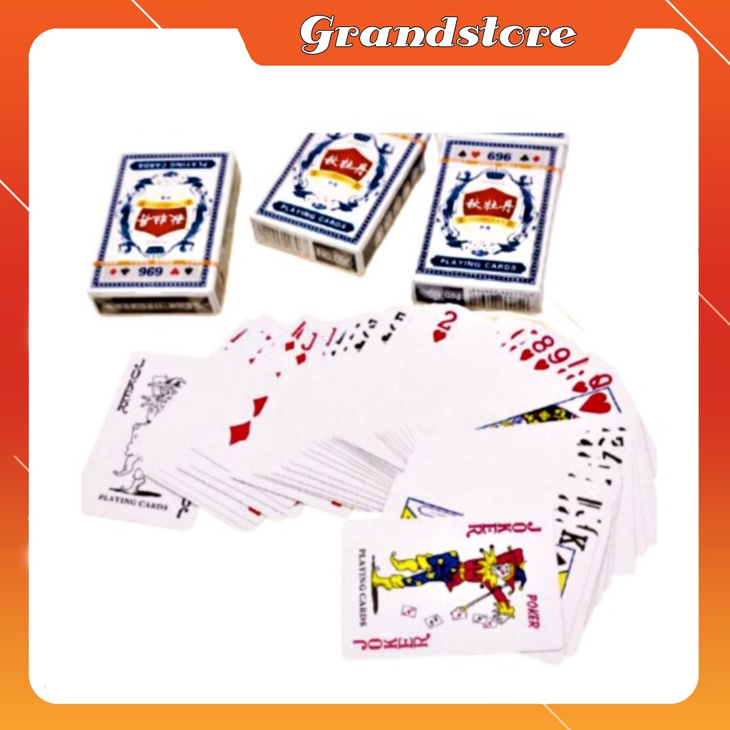 BỘ BÀI GIẤY POKER 696 GIẢI TRÍ QUEN THUỘC GỒM 52 LÁ BÀI CHÍNH KÈM 2 LÁ JOKER VÀ 1 LÁ GIỚI THIỆU