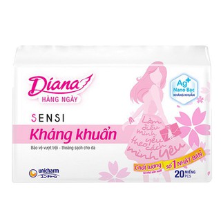 Băng Vệ Sinh DIANA Hàng Ngày Lõi Bông Kháng Khuẩn 20 MIẾNG