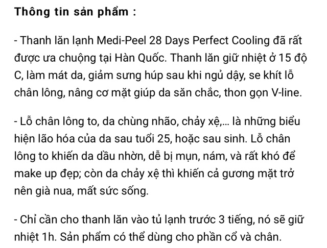 Thanh Lăn Lạnh MEDI-PEEL 28 Days Perfect Cooling ( Có Sẵn )