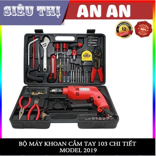 BỘ MÁY KHOAN CẦM TAY DIY 103 CHI TIẾT MODEL 2019 khoan tường gỗ gạch nhôm.. Mạnh, dễ sử dụng