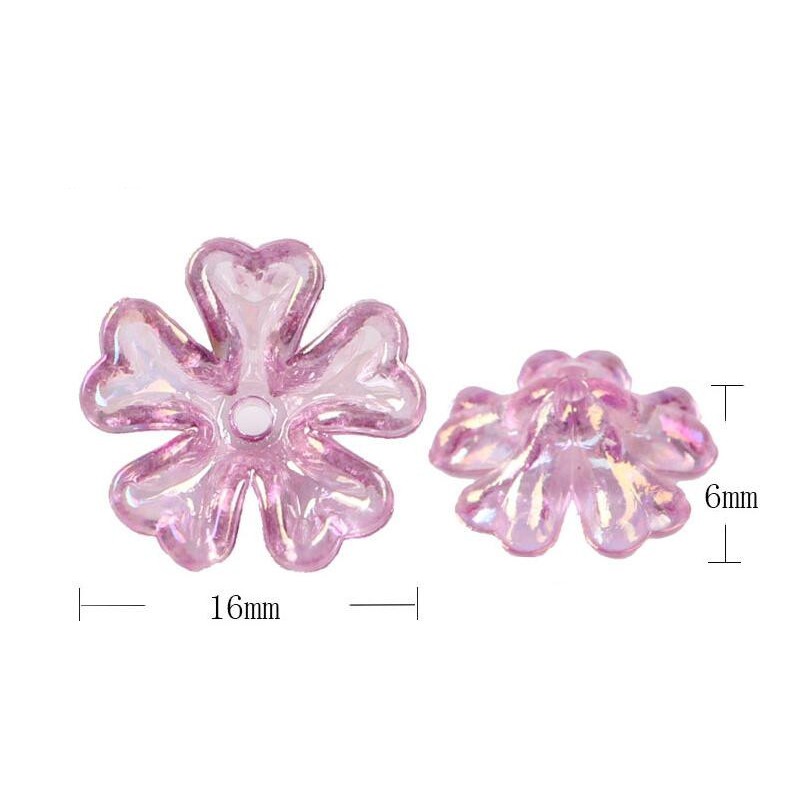 Thời Trang Set 100 Hạt Xỏ Lỗ Hình Bông Hoa Nhiều Màu Sắc 6 X 16Mm Làm Trang Sức Thủ Công diy y1160