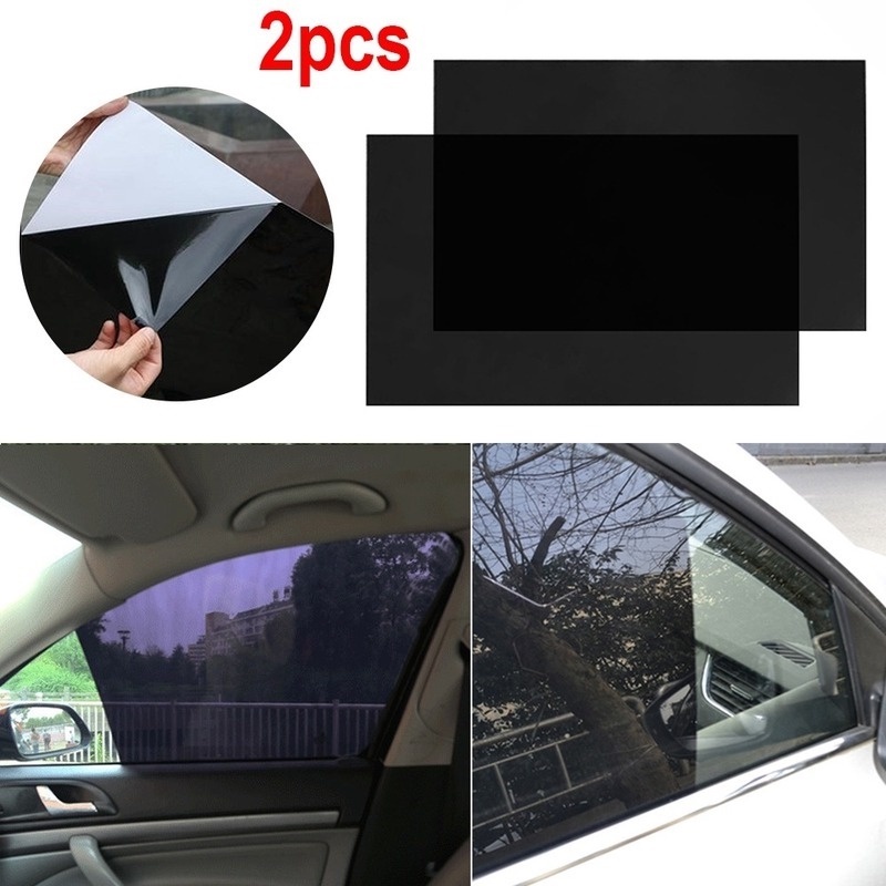 2 Miếng Dán Cửa Kính Bằng PVC Màu Đen Chống Nắng Chống Tia UV Chống Nước Chịu Nhiệt Cao