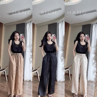 Quần ống rộng nữ,quần ống suông chất đũi lụa 3 màu sang chảnh