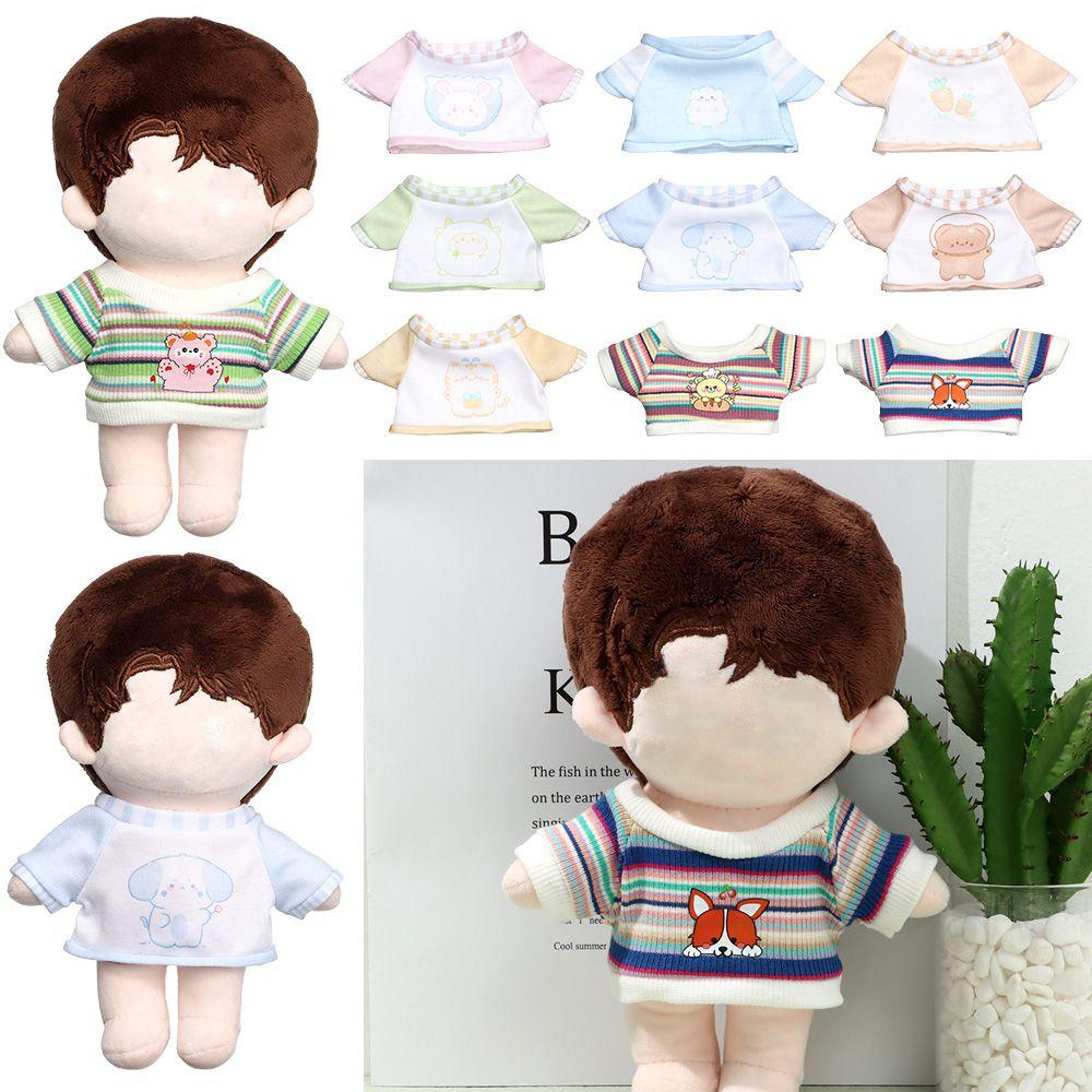 Quần áo búp bê 20cm Phim hoạt hình dễ thương T -shirt Áo trùm đầu