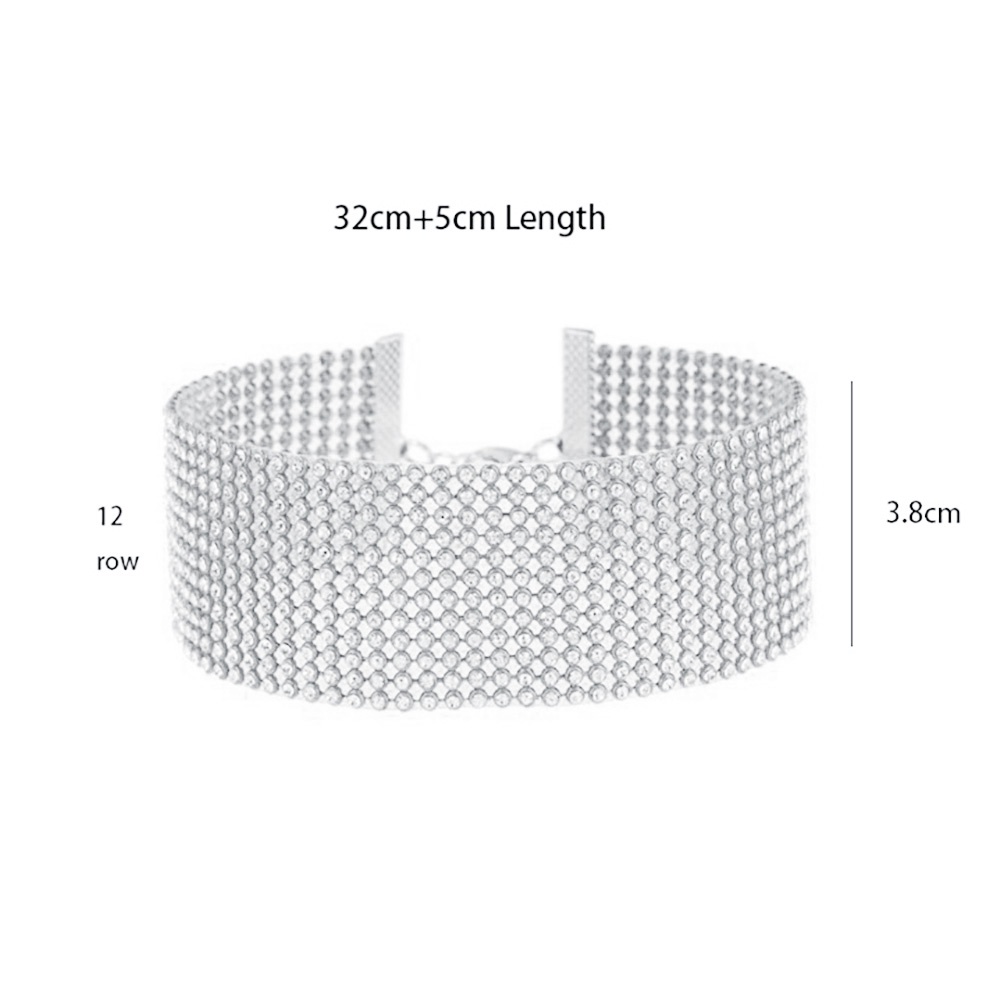 Vòng Cổ Choker Đính Đá Pha Lê Phong Cách Gothic Punk Thời Trang Cho Nữ