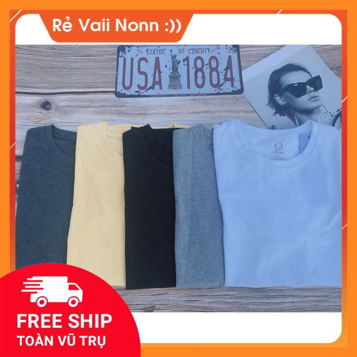 ÁO THUN NAM TRƠN NGẮN TAY KHÔNG CỔ 👕HÀNG MỚI VỀ + FREESHIP👕 CHẤT ĐẸP-PHOM CHUẨN- COTTON 100%