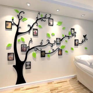  Acrylic Hình ảnh 3D Cây Không thấm nước tự dính Dán tường Phòng trẻ em Hình dán phòng ngủ 
