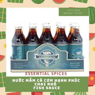 Viet nam Hanh Phuc Premium fish sauce 60N -Nước mắm cá cơm hạnh phúc 60 độ đạm 50ml x 10 chai - viet nam food