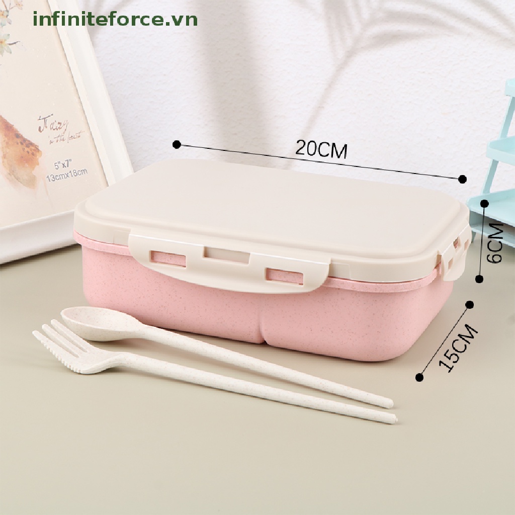 Hộp cơm Kèm Muỗng Nĩa Bằng Rơm Lúa Mì Tiện Dụng Cho Văn Phòng / Trường Học