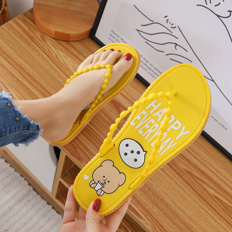 Dép tông nữ Dép Xỏ Ngón Đế Dày Bằng Cao Su Mềm Chống Trượt Thời Trang Mùa Hè