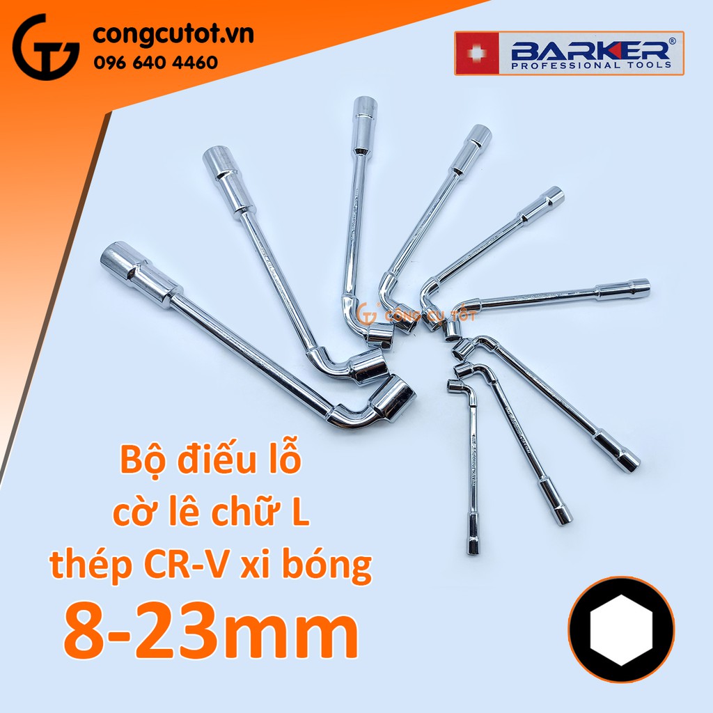 Khóa Ống điếu 2 đầu - tay vặn chữ L có lỗ sửa xe size tùy chọn