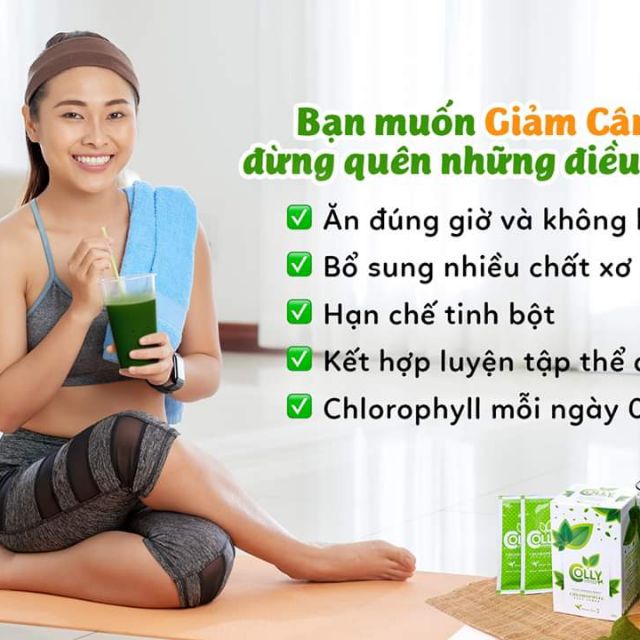 TRÀ GIẢM CÂN DIỆP LỤC #COLLY_CHLOROPHYLL ( SẢN XUẤT TẠI THAILAND )