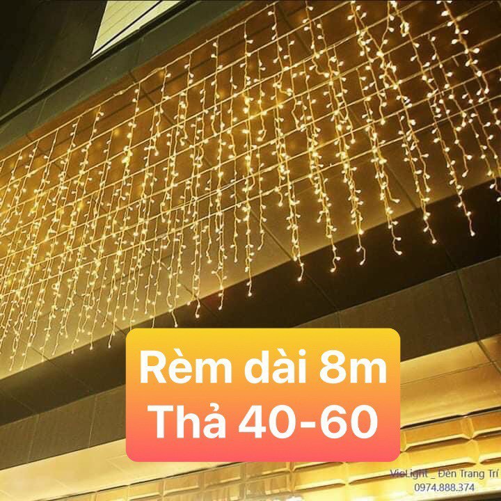 Đèn led rèm rũ 5m decor quán cafe giá tốt