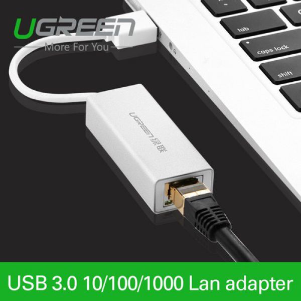 Cáp USB 3.0 to Lan màu trắng Ugreen chính hãng