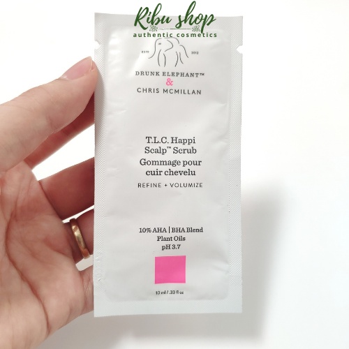 Mẫu thử tẩy tế bào chết da đầu Drunk Elephant T.L.C. Happi Scalp™ Scrub gói 10ml tách set Sephora