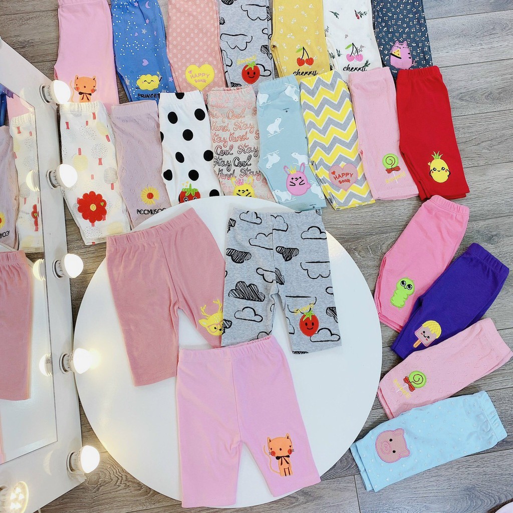 QUẦN LEGGING THÊU BÉ GÁI