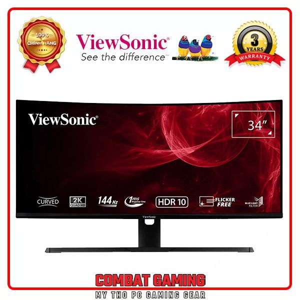 Màn Hình Cong ViewSonic VX3418 2KPC 34&quot;/WQHD/144Hz/1500R/1ms