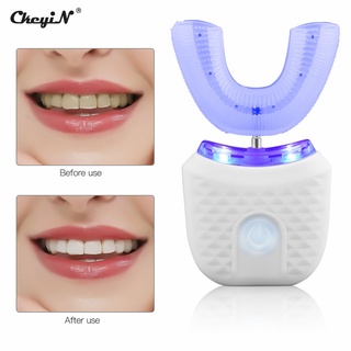 Ckeyin bàn chải đánh răng điện siêu âm rung hình chữ u bàn chải đánh răng silicon lười bàn chải đánh răng massage làm trắng da dc135