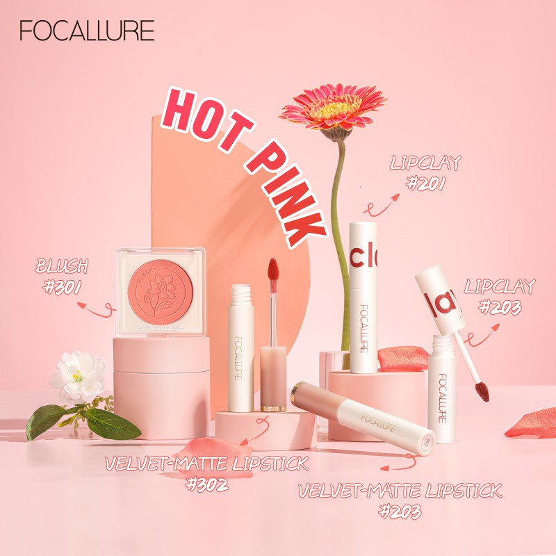Bộ Mỹ Phẩm 4 Món Focallure Gồm Son Môi + Kem Nền + Bút Kẻ Mày + Kẻ Mắt Kèm Túi Đựng 0.1kg/4pcs