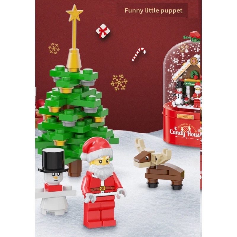 Hộp quà lego có đèn phát nhạc Giáng Sinh