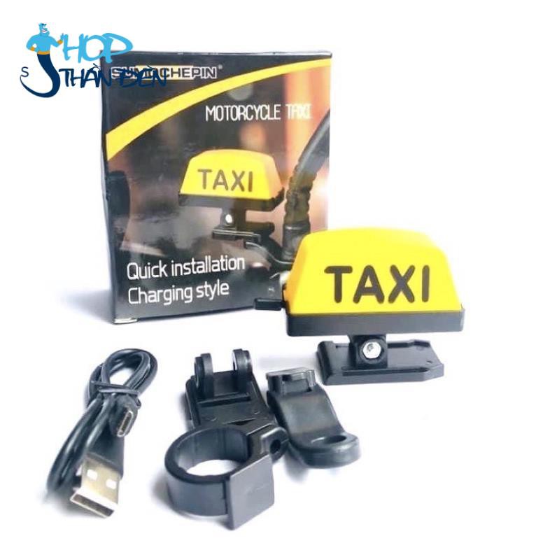 Đèn led taxi gắn xe máy gắn chân gương 5 chế độ nháy LED (có kèm pad, cáp sạc, băng dính 2 mặt)