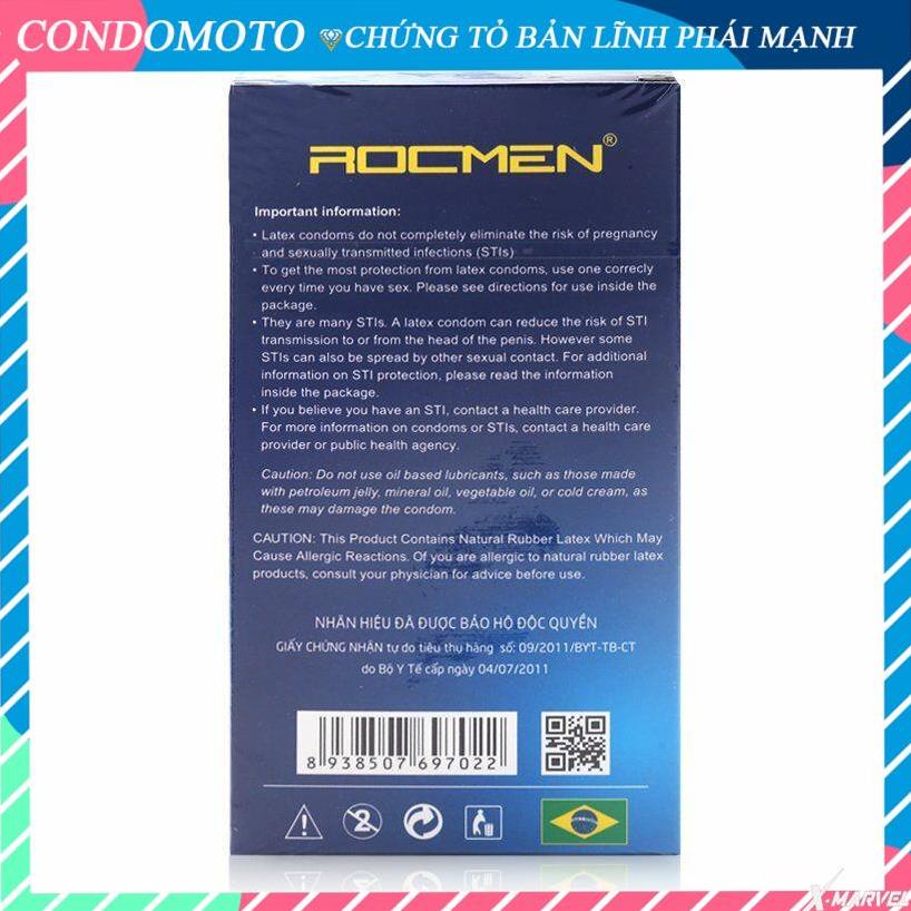 Bao Cao Su Gân Gai Tăng Khoái Cảm 10 chiếc Rocmen Brazil Cá ngựa xanh XMARVEL