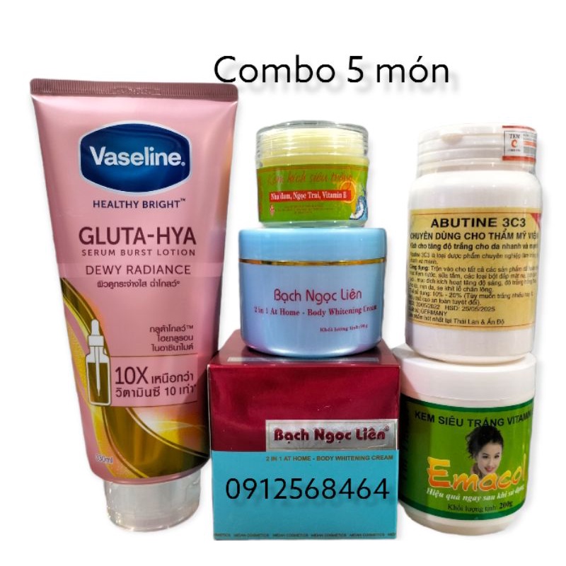 Combo Kem Bạch Ngọc Liên Vaseline Kích Kèm Trắng